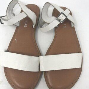 Rampage Open Toe Sandals Women's Size 11 White Faux Leather